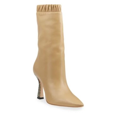 Lina Slouch Leather Mid-Calf Boots
