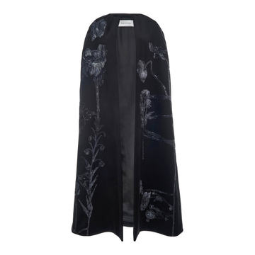 Embroidered Cashmere-Wool Cape