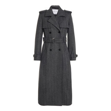 Wool Twill Double-Breasted Trench Coat