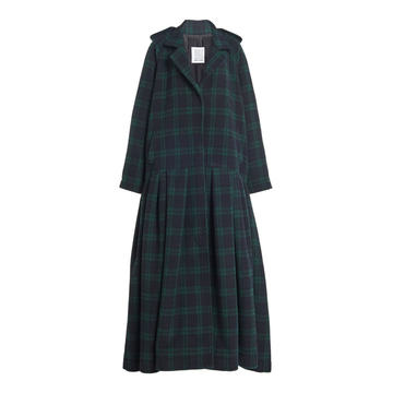 Drop-Waist Wool-Blend Coat