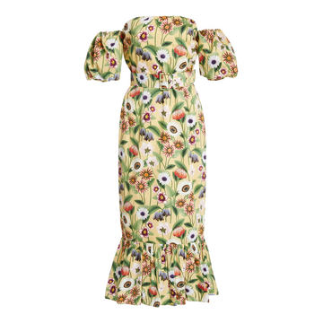 Aleila Floral-Print Cotton-Poplin Midi Dress