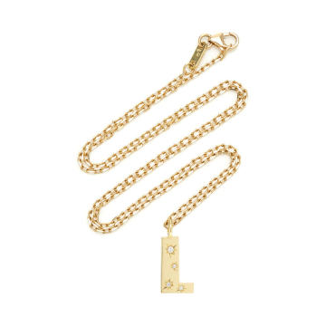 18K Yellow Gold Anniversary Letter Necklace with Star Set Diamonds