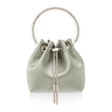 Bon Bon Crystal-Embellished Satin Bucket Bag