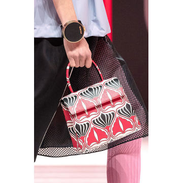 Printed Leather Top Handle Bag