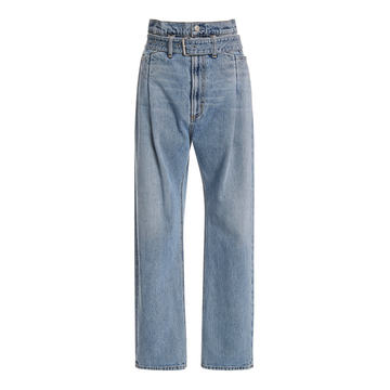 90s Paperbag Rigid High-Rise Straight-Leg Jeans