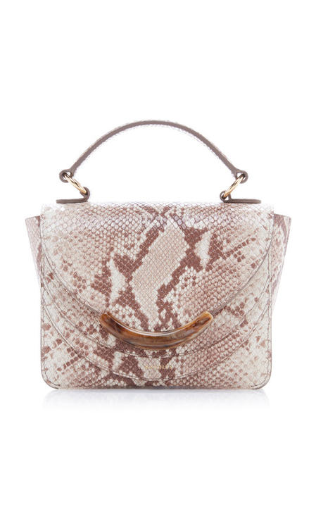 Luna Mini Python-Effect Leather Bag展示图