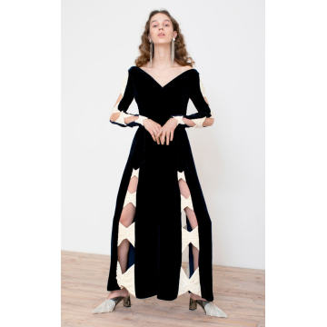 Ferme Les Yeux Bow-Cutout Velvet Midi Dress
