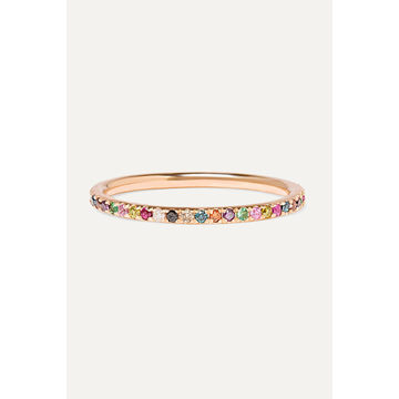 Thread 18-karat rose gold multi-stone ring