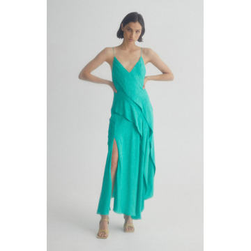 Godwick Asymmetrical Ruffle Maxi Dress