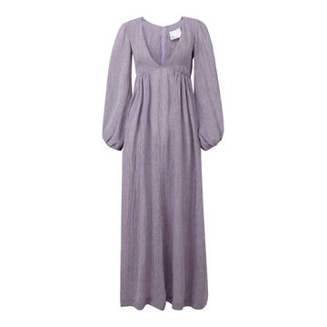 Carolyn Bow-Embellished Linen-Blend Maxi Dress