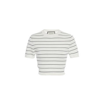 Carlie Striped Cropped Jersey Top