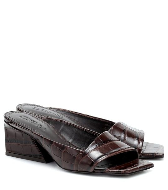 Maise鳄鱼纹皮革凉鞋展示图