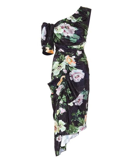 Willabelle花卉单肩中长连衣裙展示图