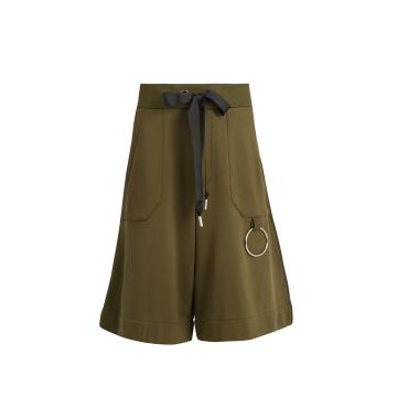 Drawstring-waist cotton-blend shorts