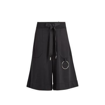 Drawstring-waist cotton-blend shorts