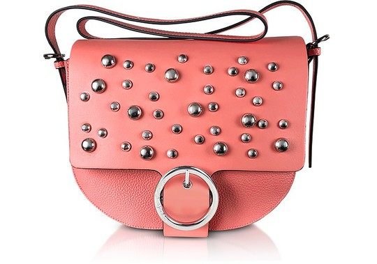 Coral Pink Studded Shoulder Bag展示图