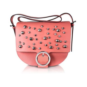 Coral Pink Studded Shoulder Bag