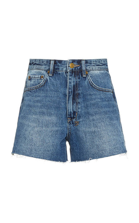 Rise N Hi Frayed Denim Shorts展示图