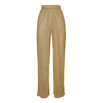 Lumi��re Stretch-Lurex Straight-Leg Pants