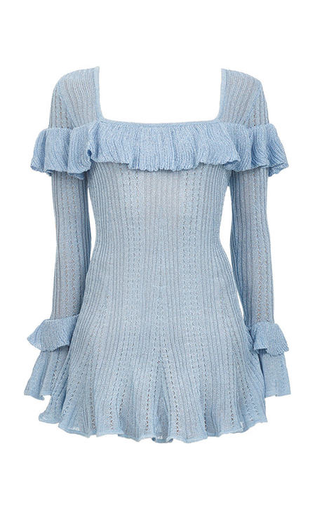 Ruffled Lurex-Knit Mini Dress展示图