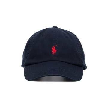 navy logo embroidery cotton cap