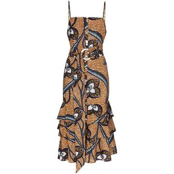 Marina printed cotton slip dress