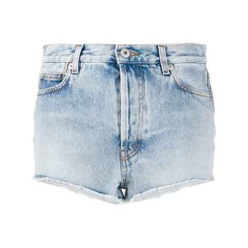 high-rise branded denim shorts