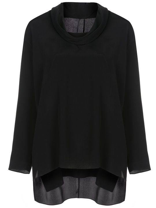 cowl-neck crepe de Chine top展示图