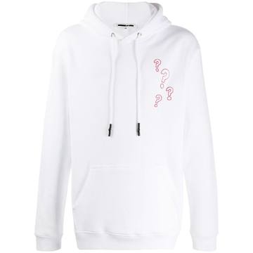 question mark print hoodie