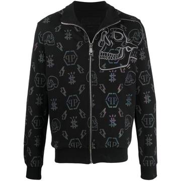 skull print zipped jacket