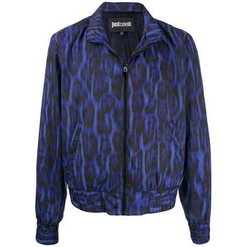 leopard-print zip-up jacket