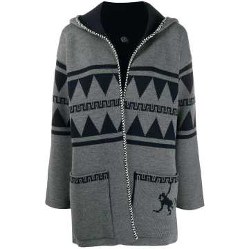 hooded open front cardigan