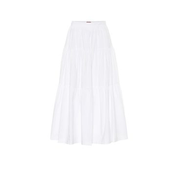 Sea cotton poplin midi skirt