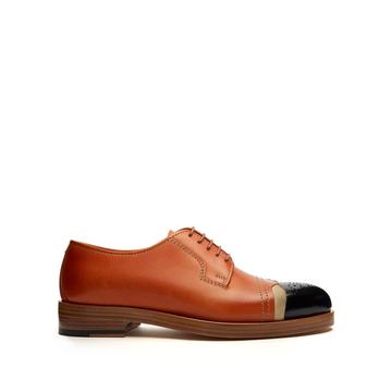 Capped-toe leather brogues