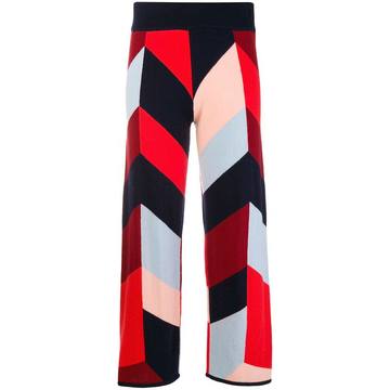 geometric pattern cropped trousers