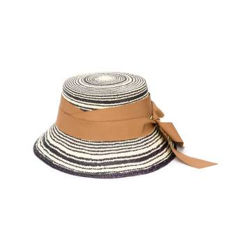woven bow detail bucket hat