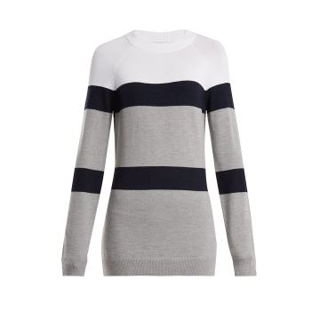 Apres striped-knit wool-blend sweater
