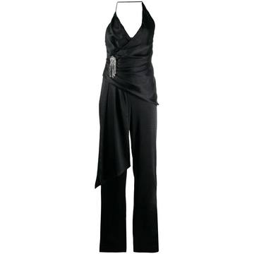 wrap wide leg jumpsuit