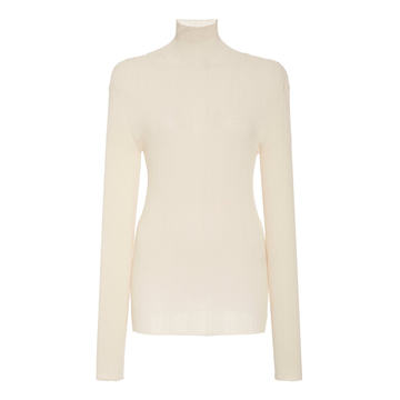 Narano Ribbed Jersey Turtleneck Top