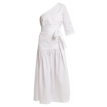 Sam one-shoulder tie-waist organic-cotton dress