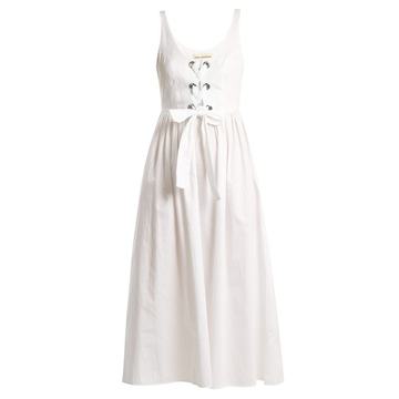 Athena lace-up cotton dress