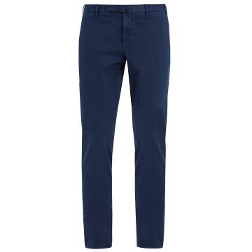 Mid-rise slim-leg cotton chino trousers
