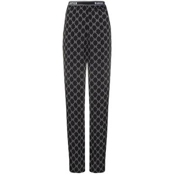 Kamile lip print wide-leg trousers