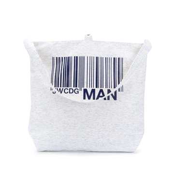 barcode logo print tote bag