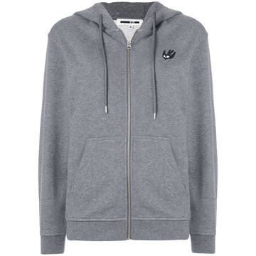 Swallow patch front zipped hoodie