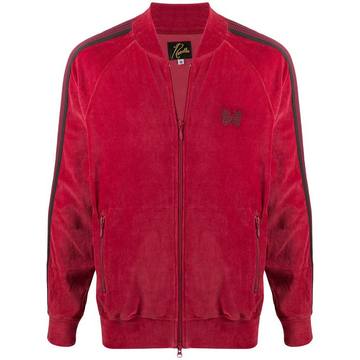 logo zipped bomber jacket