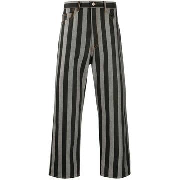 striped straight-leg trousers