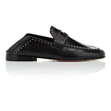 Fezzy Studded Leather Penny Loafers