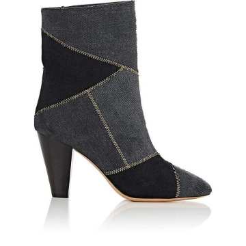 Darilay Twill Patchwork Ankle Boots