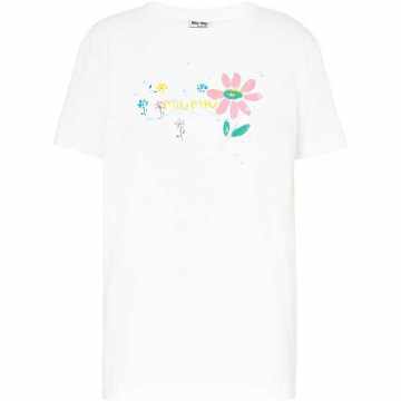 花卉logo印花T恤